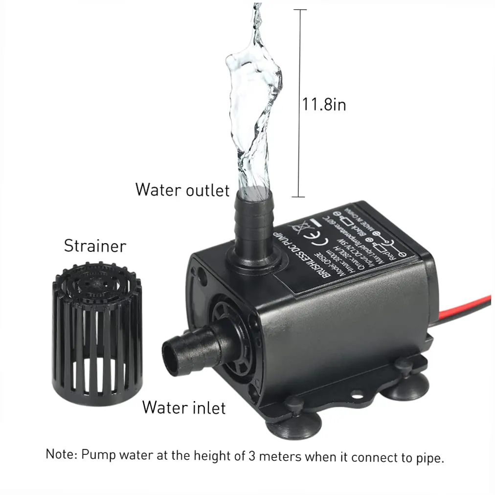 Decdeal pompe fontaine USB 300L/H 4,8W réglable