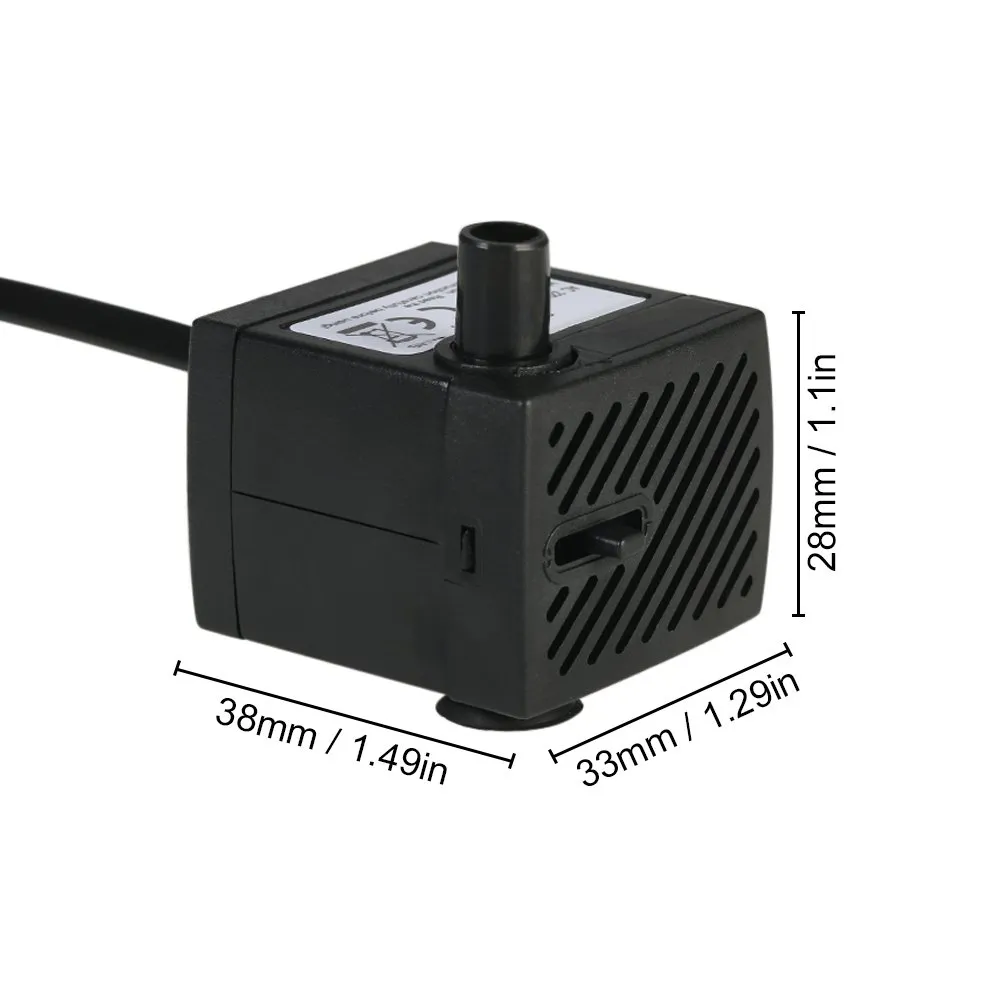 Decdeal Mini pompe à eau submersible 4 W 280 L/h avec buse