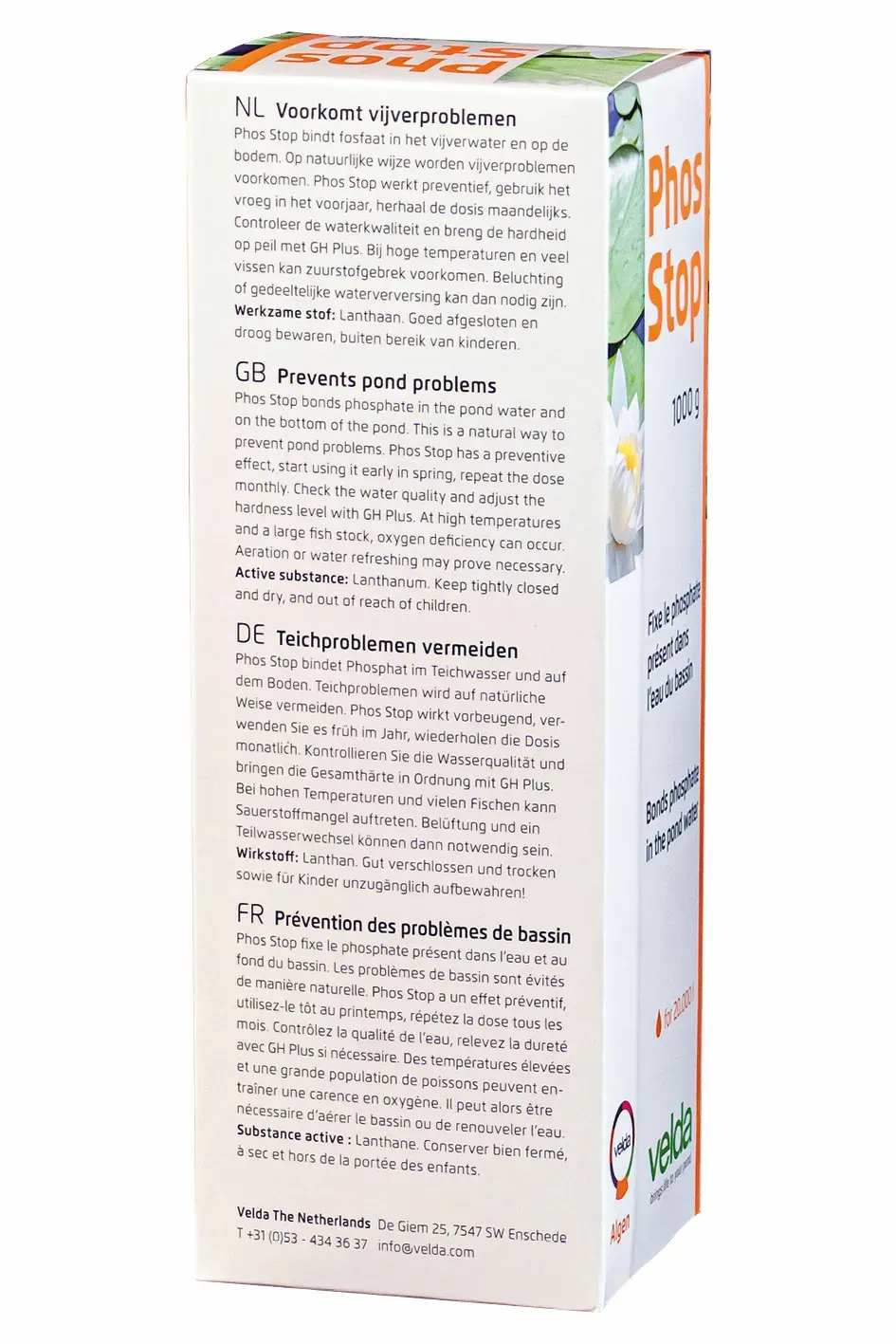 Velda Phos Stop anti-phosphate bassin lanthane