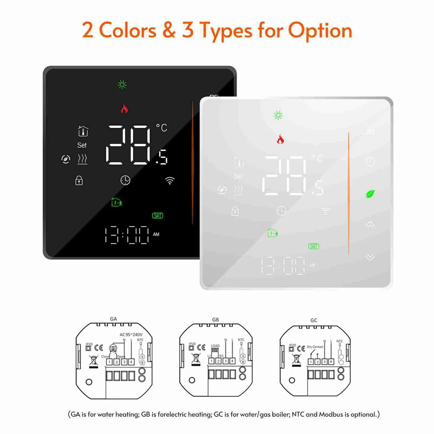 Decdeal Thermostat WiFi chauffage eau programmable tactile
