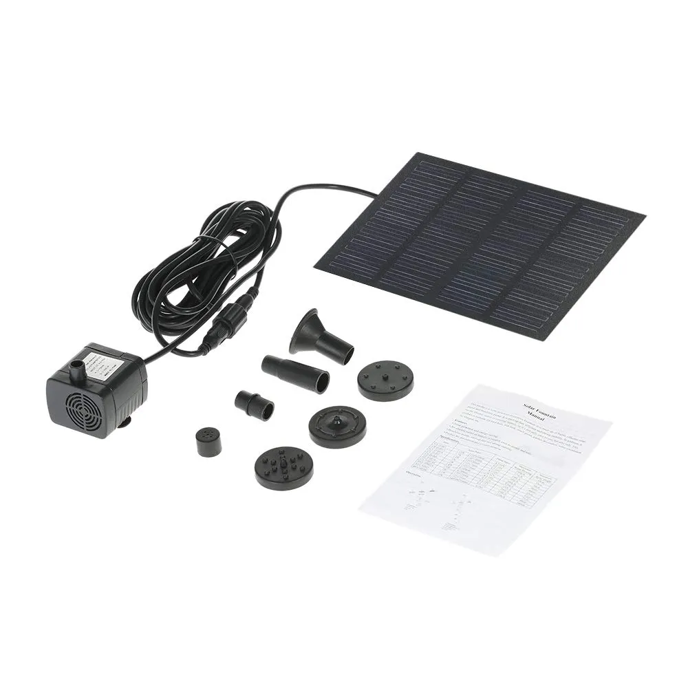 Decdeal Pompe de fontaine solaire 6 V 1,2 W 160 L/h sans brosse