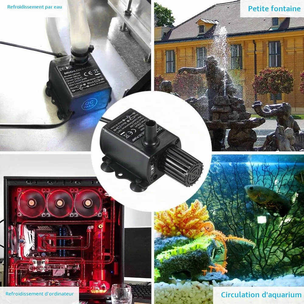 Decdeal Mini pompe à eau USB 5 V 4,8 W 300 L/h