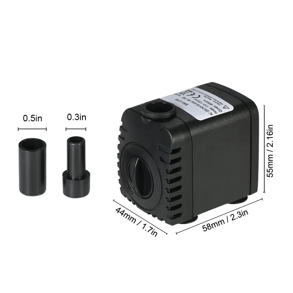 Decdeal Pompe eau submersible 600 L/h 8W réglable