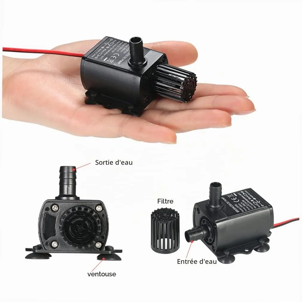 Decdeal pompe fontaine USB 300L/H 4,8W réglable