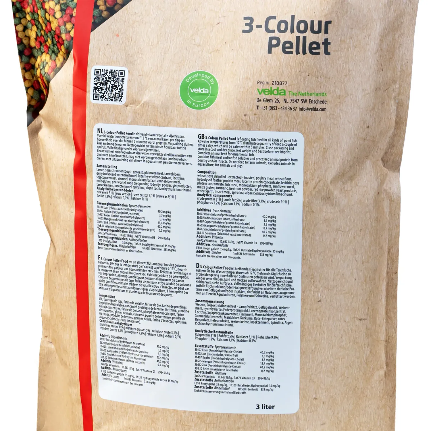 Velda 3-Colour Pellet Food granulés poissons