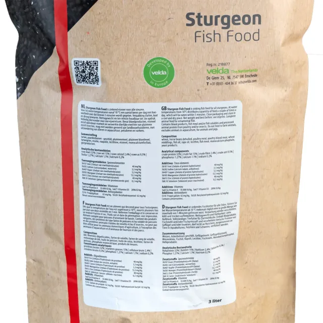 Velda Sturgeon Fish Food granulés coulants 3 mm
