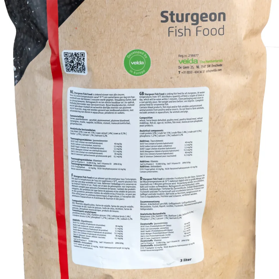 Velda Sturgeon Fish Food granulés coulants 3 mm