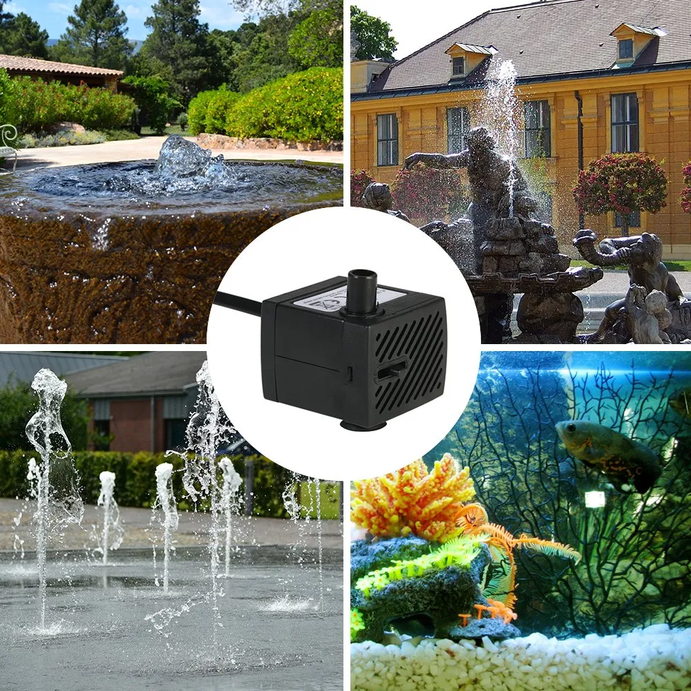 Decdeal Mini pompe à eau submersible 4 W 280 L/h avec buse