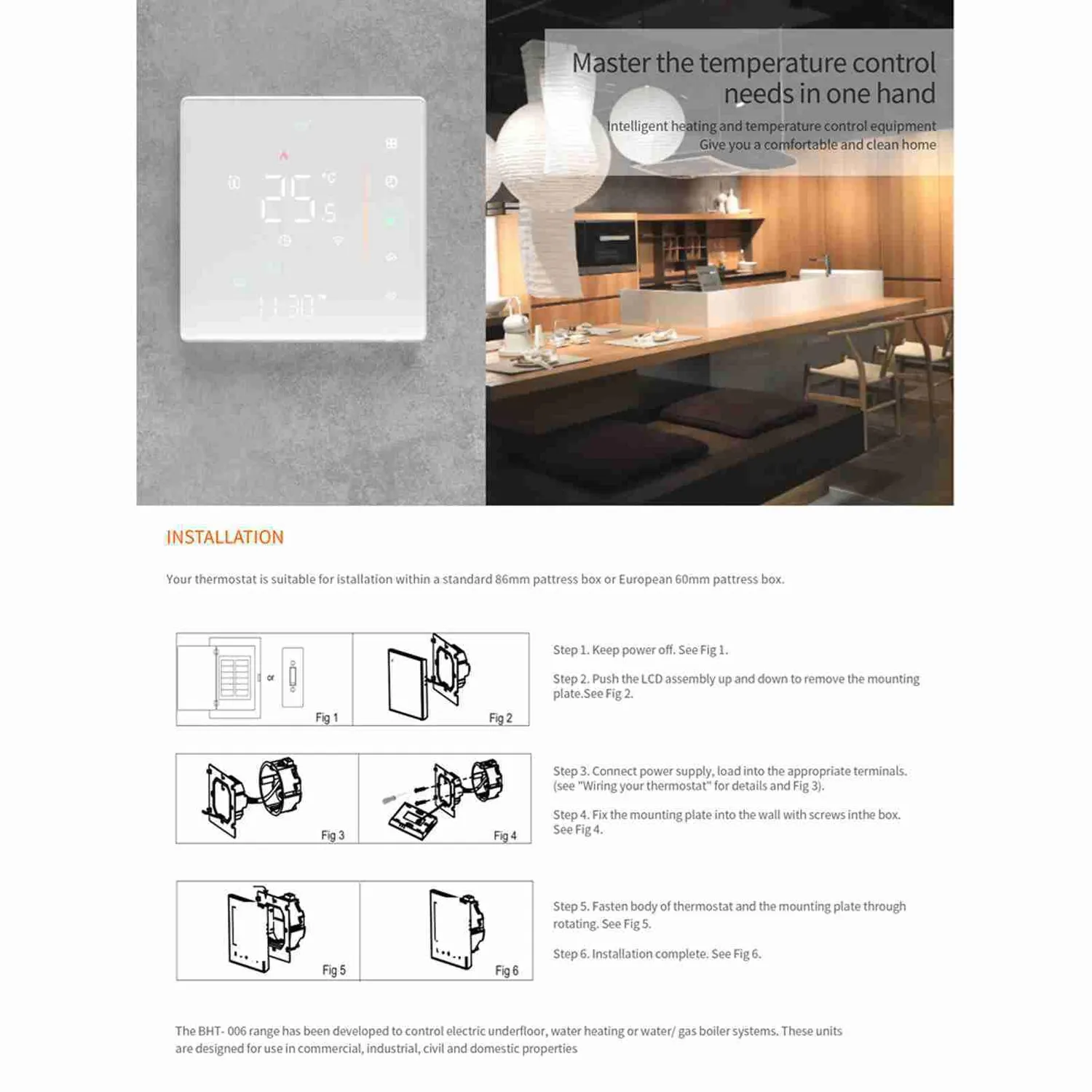 Decdeal Thermostat WiFi chauffage eau programmable tactile