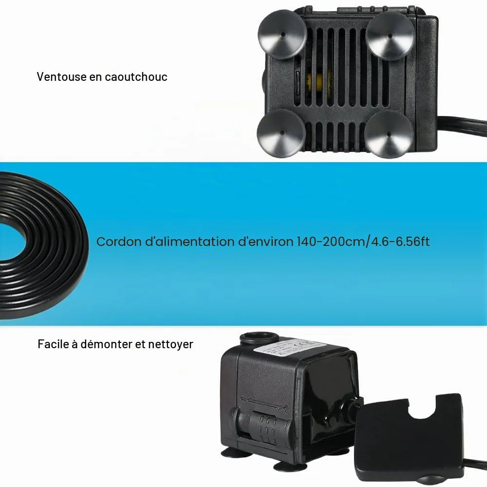 Decdeal 450L/H pompe submersible 6W réglable