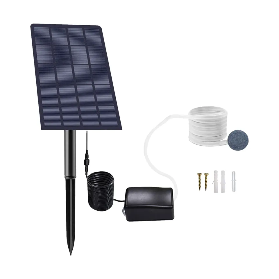 Decdeal Pompe à oxygène solaire pour bassin 3,7 V 1800 mAh
