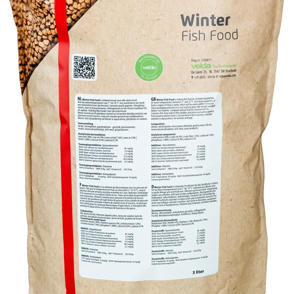 Velda Winter Fish Food granulés hiver