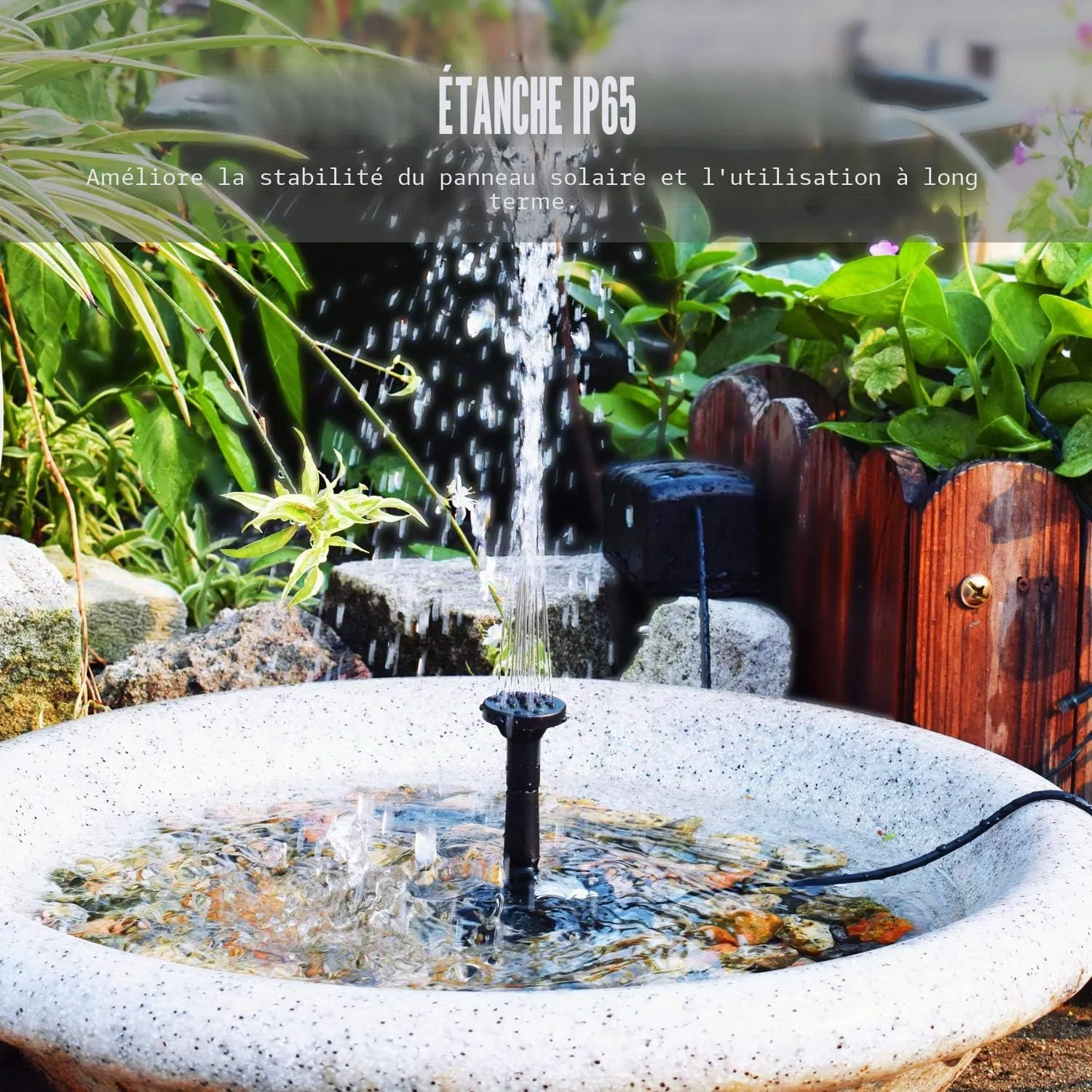 Decdeal Fontaine solaire 6 V 2 W 200 L/h avec 4 buses